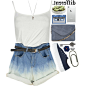 A fashion look from March 2015 featuring knot front top, highwaisted shorts and laced flats. Browse and shop related looks.
