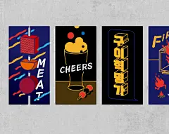 革命家-韓式碳火串燒烤-品牌設計 | 此刻設計公司 : 執行項目：
 品牌識別設計Brand Identity ／ 商空設計Interior Design ／ 商品攝影Photography ／ 廣告平面設計Advertisement design