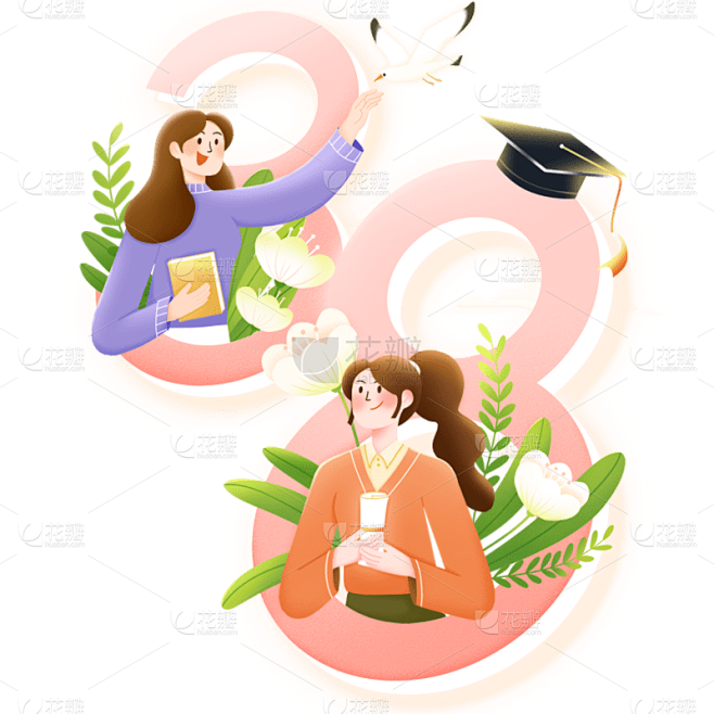 三八妇女节女神节女王节主题人物立体艺术字...