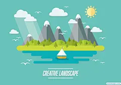 19款夏季插画插图全家旅行旅游度假海边沙滩风景矢量设计素材下载
