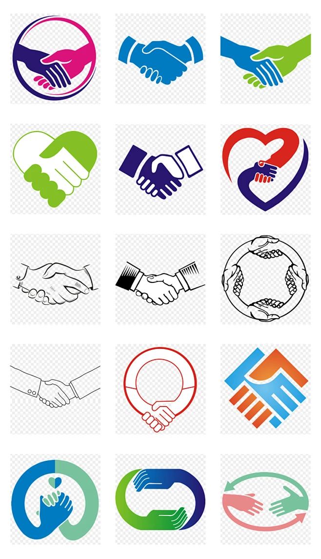 合作团结友谊握手LOGO图标标志模板cdr矢量图PNG高清图-花瓣网