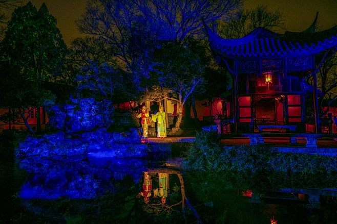 拙政园夜游（拙政问雅）摄影照片-花瓣网