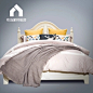 高档床上用品纯棉现代简约纯色样板房床品奢华软装样品样板间床品