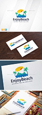 享受海滩——自然标志模板Enjoy Beach - Nature Logo Templates沙滩,美丽的,蓝色,椰子树,享受,节日,岛,自然,棕榈,沙滩,大海,夕阳,树,雨伞,假期,水,波 beach, beautiful, blue, Coconut tree, enjoy, holiday, island, nature, palm, sand, sea, sunset, tree, umbrella, vacation, water, wave