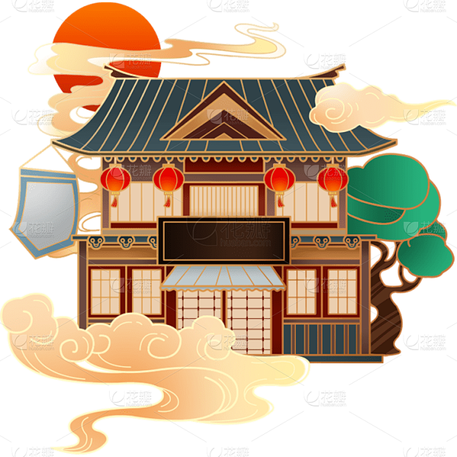 中国风-国潮建筑元素插画8