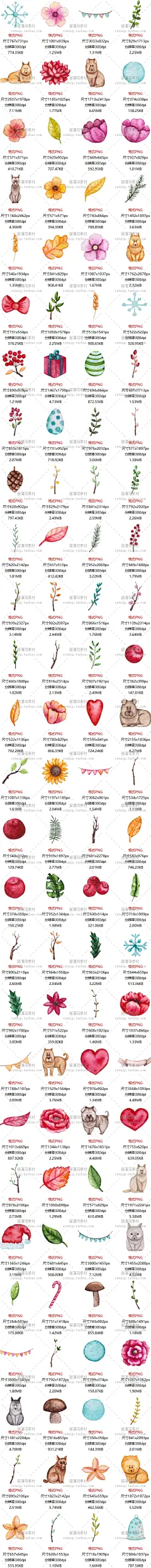 png田园可爱卡通狗年宠物花草绿植卡片海报产品包装设计素材cm336-淘宝网