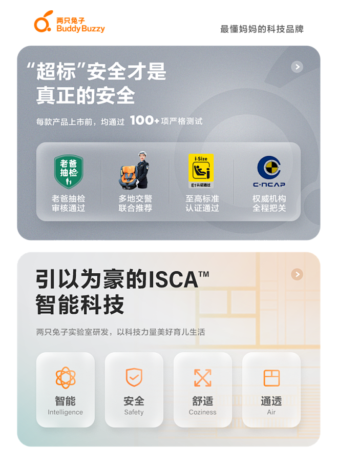老爸抽检两只兔子求知儿童安全座椅汽车用0...