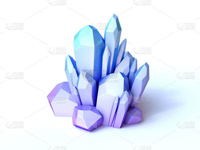 绘画插图,水晶,三维图形,紫色,分离着色...
