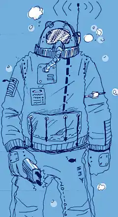 阿羊  的插画 潜水服