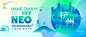 蓝绿色圆形城市杭州地标建筑剪影剪纸KV主视觉背景展板画面 A34-淘宝网