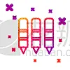 分离着色,蜡笔,彩色图片,图标,线条,直的,铅笔,涂料,设备用品,彩虹