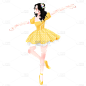 手绘-清新芭蕾舞女生人物插画9