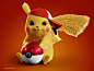 Pikachu In Ash's Cap, , AneeshChandra - CGSociety