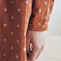 UNSHINE 2014 欧美橘色 棉 印花 优质 长衬衫 开衫裙 原创 设计 新款 2013