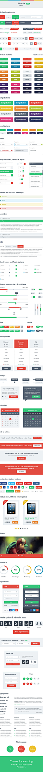 Simple Flat UI Kit (ver.1) on Behance