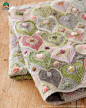 旧毛线棒针编织地毯 可爱的“心”毯子DIY教程图解-╭★肉丁网