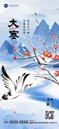 大寒教育行业节气祝福全屏竖版海报