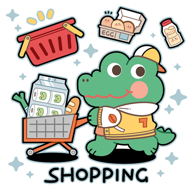 可爱鳄鱼逛超市练习