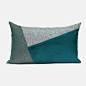 现代简约样板房软装设计师抱枕沙发靠垫靠包/孔雀蓝灰色拼接腰枕-淘宝网