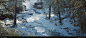 Snowy Forest, Leah Augustine : Here's a personal project of mine that I've been working on over the past couple of weeks. I was inspired to create a snowy scene after learning a few new things with materials and playing Red Dead Redemption 2. Textures are