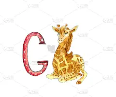 手绘ABC。教育的概念说明。字母G。