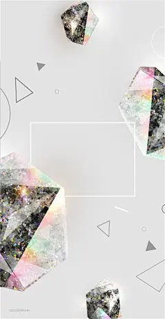钻石切面几何图形彩色发光时尚创意海报AI矢量素材_平面广告_乐分享素材网_psd素材_平面素材_png素材_免费素材_ppt模板_共享素材平台