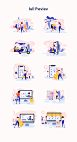Lunas  E-commerce Illustration Kit - Illustrations