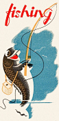 Vintage fishing poster