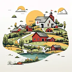 卡通房子素材图AI图元素