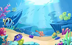 海底世界卡通海洋插画海底风景JPG素材世界海洋日