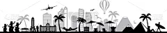 skyline honolulu hawaii silhouette outline