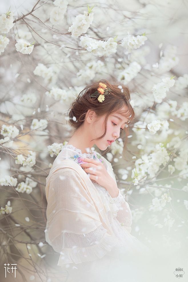 花开  唯美 女生 侧脸 