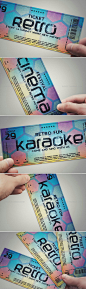 Stylish retro ticket 时尚复古门票模板素材源文件-淘宝网