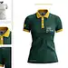 Yellow and green female polo shirt mockup