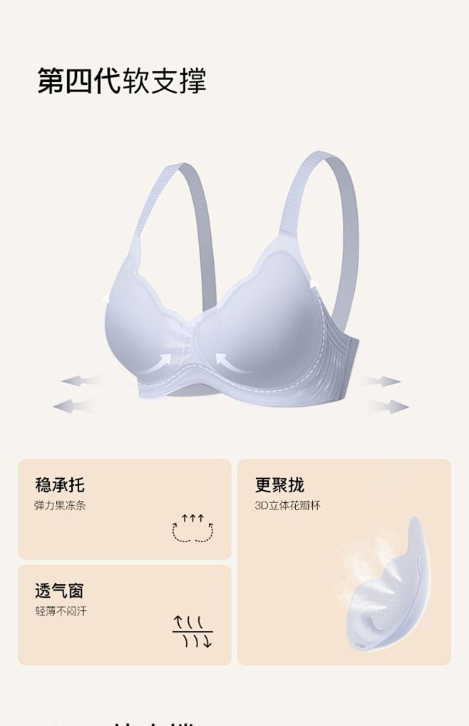 【虞书欣同款】ubras小花瓣软支撑|小胸聚拢承托无痕文胸罩内衣女-tmall.com天猫
