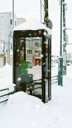 日本城市小清新雪景图片手机壁纸
