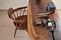 valscrapbook:

My dream desk
just-good-design:

George Nakashima unique table and a chair.  the189

