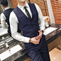 萨巴维男装春秋男士小西装马甲韩版修身背心礼服春西服时尚