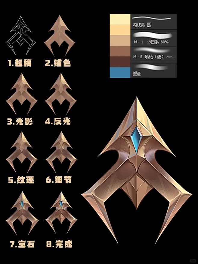 金属材质进阶篇｜厚涂原画金属材质技法表现...