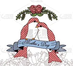 自然美,鸟类,母亲节,贺卡,可爱的,白昼,请柬,家庭,问候,庆祝