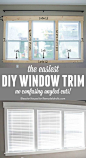 DIY tutorial for installing the easiest DIY window trim. This craftsman style trim requires NO confusing angled cuts, so it's easy for anyone to do, even a beginner @Remodelaholic