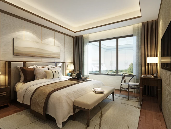 Chinese style villa space interior design | 新中式风格自建别墅 : Chinese style ...