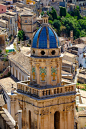 Santa Maria delli'Idria in the foreground and  Ragusa Ibla Sicily behind