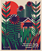 blue red white green Landscape Nature parks warsaw Warsaw Poster