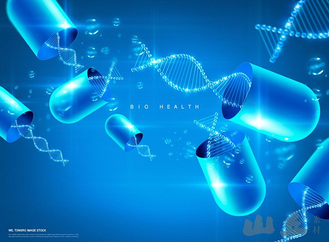 未来医学生物科学基因细胞研究高科技海报背...