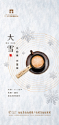 清爽大雪节气海报