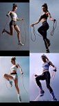 跳绳 运动欧洲女性 瑜伽运动  jump rope