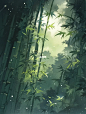 Mijourney✨曲径通幽处，竹林一片绿✨