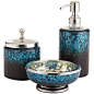 Peacock Mosaic Bath Accessories: 