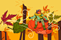 Hand drawn design autumn background